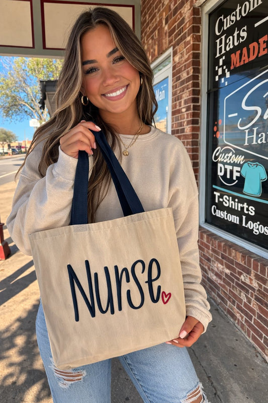 Nurse Embroidered Tote Bag