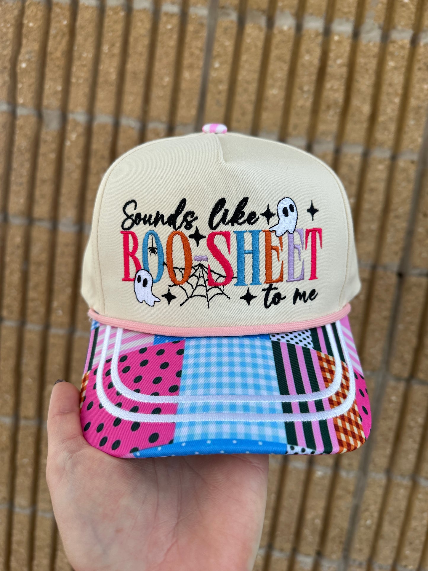 Boo-Sheet Patch Pattern Hat
